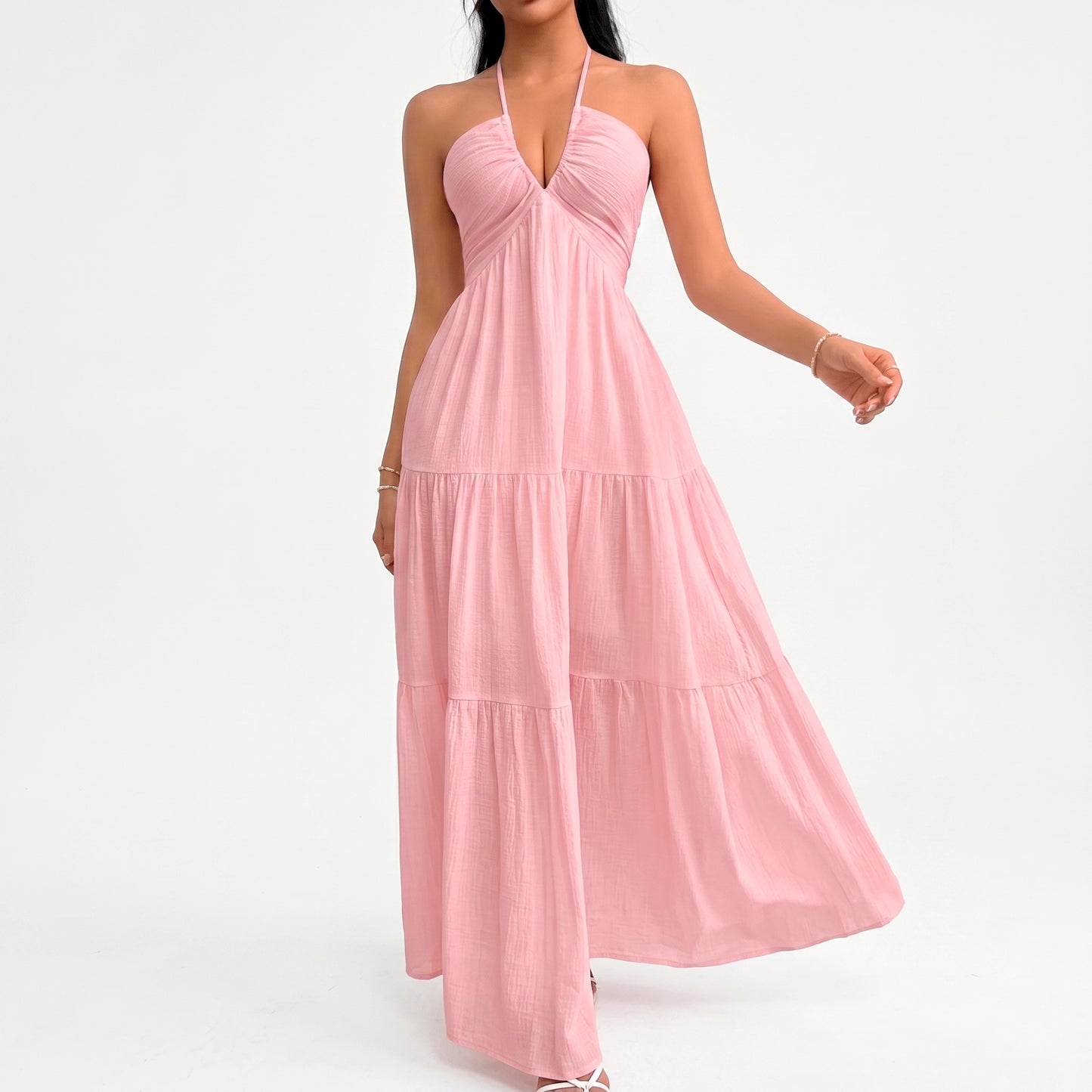Vestido acampanado largo - Oasis